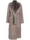 Manzoni 24 Leather Coat In 灰色