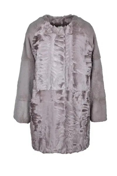 Manzoni 24 Leather Coat - Grey In Gray
