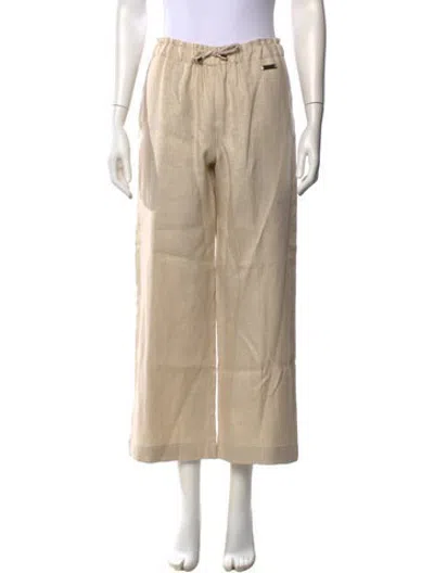 Pre-owned Manzoni 24 Linen Wide Leg Pants W/ Tags In Neutrals