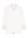 Manzoni 24 Long-sleeve Zip-front Coat In White