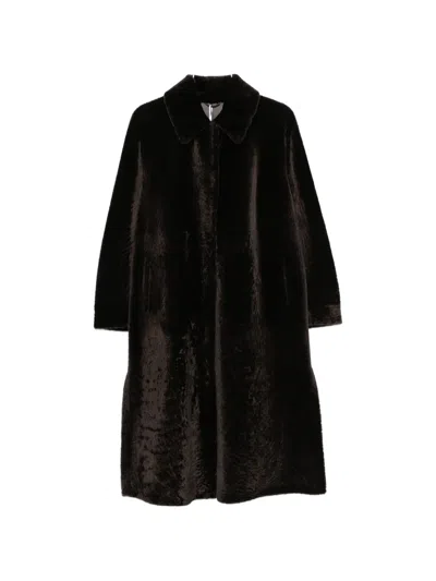 Manzoni 24 Long-sleeves Coat In Brown