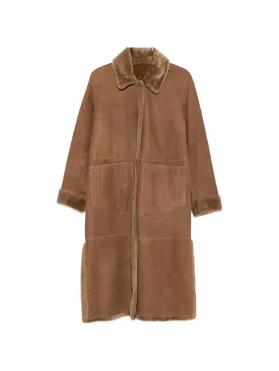 Manzoni 24 Long-sleeves Coat In Brown