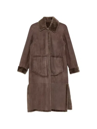 Manzoni 24 Long-sleeves Coat In Brown