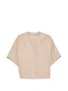Manzoni 24 Buttoned Leather Jacket In Neutral