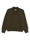 Manzoni 24 Overlapping V-neck Sweater In Green