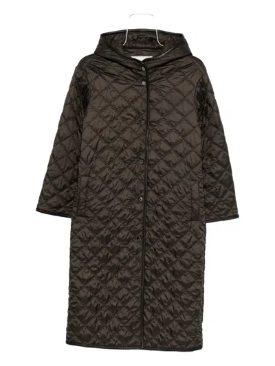 Manzoni 24 Quilted Hooded Coat In Gray