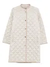 Manzoni 24 Quilted Single-breasted Coat In Neutral