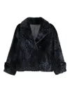 Manzoni 24 Shearling Button-closure Jacket In Blue