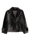 Manzoni 24 Shearling Button Jacket In Black