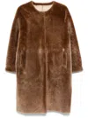 Manzoni 24 Shearling Coat In Brown