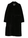 Manzoni 24 Shearling Collared Coat In Brown