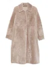 Manzoni 24 Shearling Collared Coat In Neutral