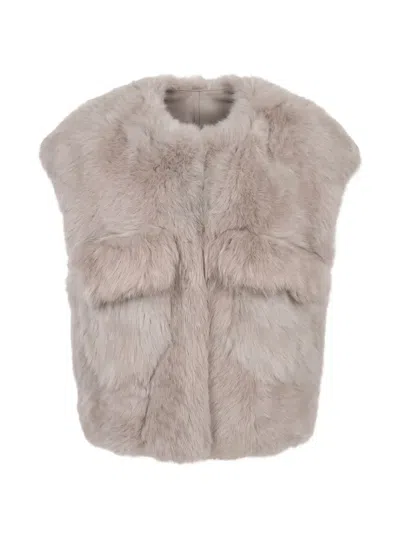 Manzoni 24 Shearling Gilet In Neutrals