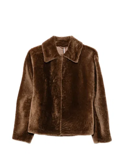 Manzoni 24 Shearling Jacket In Brown