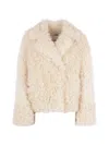 Manzoni 24 Shearling Single-breasted Jacket In Neutral