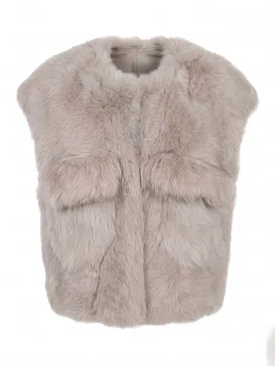 Manzoni 24 Shearling Vest In Neutral