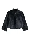 Manzoni 24 Shearling Zip-up Jacket In Blue