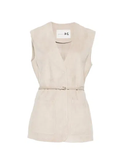 Manzoni 24 Sleeveless Waistcoat In Neutral