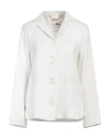 Manzoni 24 Woman Jacket Light Grey Size 10 Linen, Polyester, Polyamide