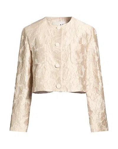 Manzoni 24 Woman Jacket Beige Size 6 Polyester, Silk, Polyamide In Neutral