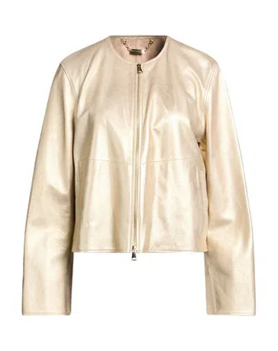 Manzoni 24 Woman Jacket Gold Size 8 Lambskin