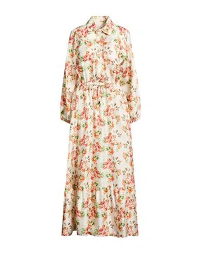 Manzoni 24 Woman Maxi Dress Coral Size 6 Silk In White