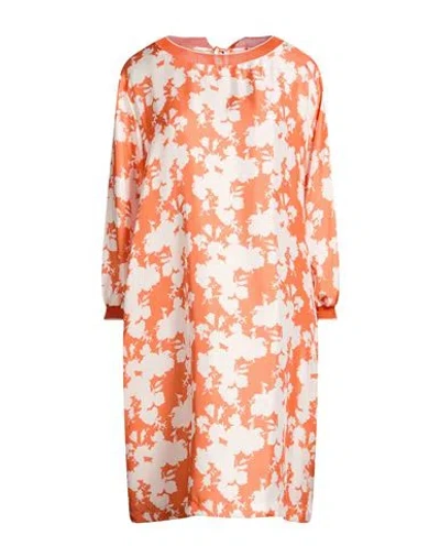 Manzoni 24 Woman Mini Dress Mandarin Size 6 Silk In Orange