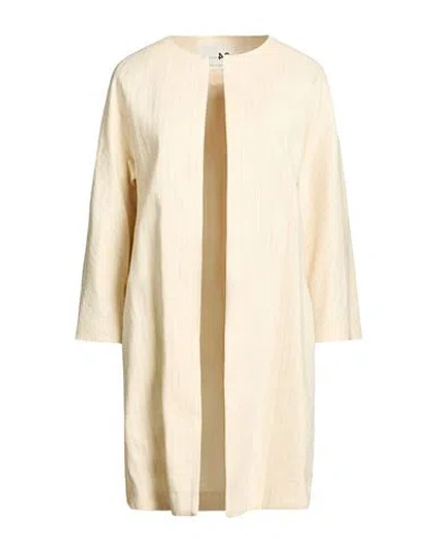 Manzoni 24 Woman Overcoat & Trench Coat Ivory Size 4 Linen, Cotton, Viscose, Polyester, Polyamide In Neutral
