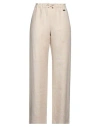 Manzoni 24 Woman Pants Beige Size 8 Linen, Polyester, Polyamide