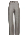Manzoni 24 Woman Pants Khaki Size 6 Linen, Polyester, Polyamide In Beige