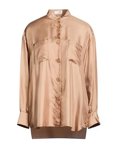 Manzoni 24 Woman Shirt Light Brown Size 6 Silk