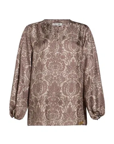 Manzoni 24 Woman Top Taupe Size 8 Silk In Grey