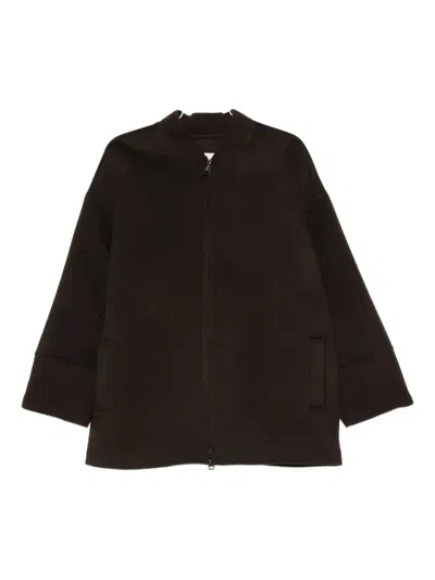 Manzoni 24 Zip-up Fitted Jacket In Brown