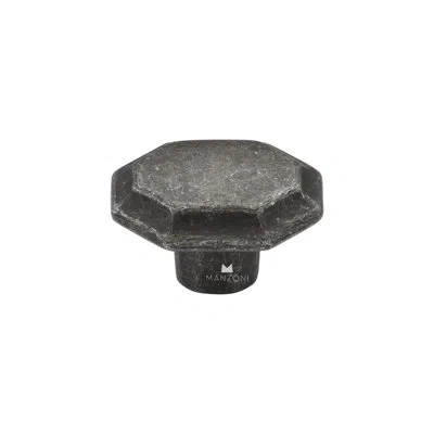 Manzoni Avenue Octagonal Cabinet Knob In Vintage Black