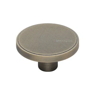 Manzoni Canyon Round Textured Cabinet Knob In Burnished Brass