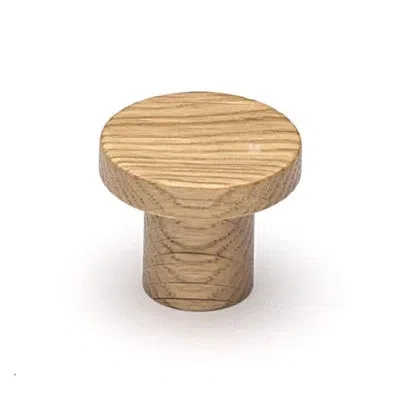 Manzoni Designer Wood Modern Disc Knob In Oak