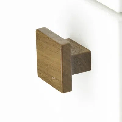Manzoni Designer Wood Square Cabinet Knob In Walnut