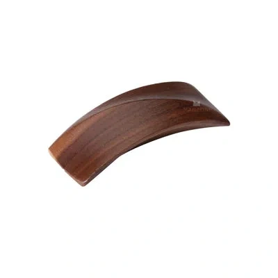 Manzoni Ridged Designer Wood Cabinet Pull In Walnut