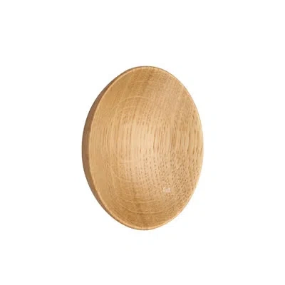 Manzoni Round Concave Designer Wood Cabinet Knob In Oak
