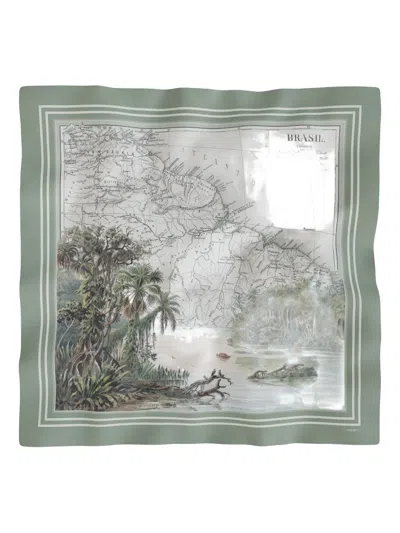 Maouli Luisa Map-print Scarf In Green