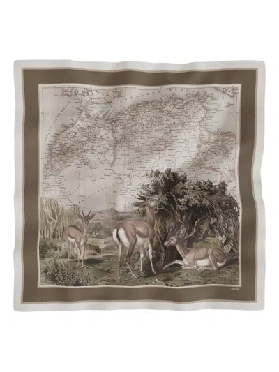 Maouli Saïda Printed Scarf In Brown