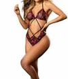 Mapalé 2-in-1 Teddy Babydoll In Black Print In Black