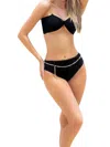 Mapalé Chain Accent Two Piece Swimsuit In Black