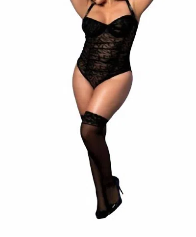 Mapalé Mapale Floral Lace Underwire Bodysuit In Black