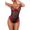 Mapalé Mapale Embroidered Heart Underwire Teddy In Multi