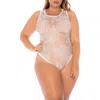 Mapalé Mapale Faux Pearl Lace-up Lace Teddy