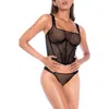 Mapalé Mapale Fishnet Underwire Bustier & Panties Set