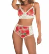 Mapalé Flora Blanc Two Piece Bra Set In Floral Print In Pink