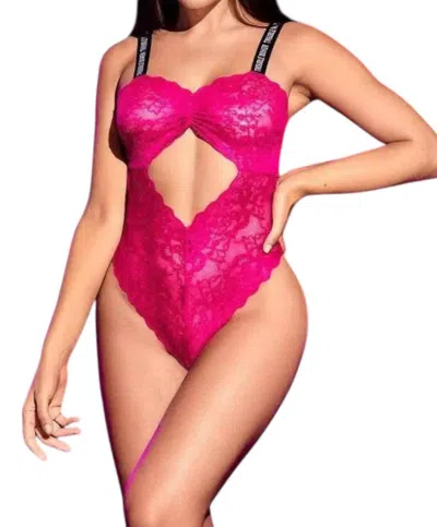 Mapalé Injection Elastic Bodysuit In Hot Pink