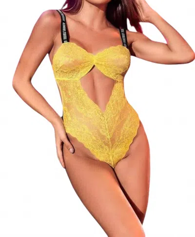 Mapalé Injection Elastic Bodysuit In Yellow
